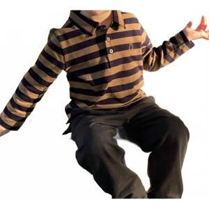 NEW ME & HENRY kid's sumter pique polo in brown